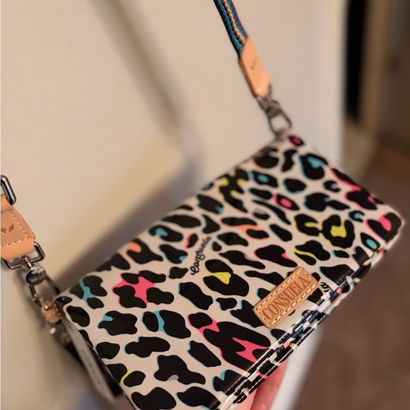 Consuela Leopard Print Crossbody Bag with Tan and Black Accents NWT! - Picture 6 of 8